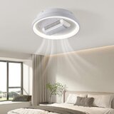 Lustra LED 92W cu Ventilator Alb, LED inclus, 1 surse de iluminare, Lumina: Cald, Natural, Rece, Ech